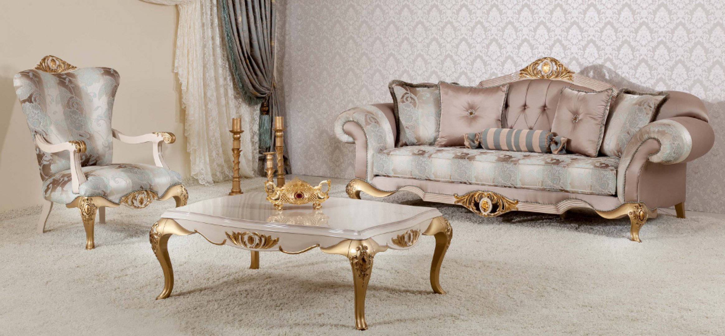 Ahsen Classic Sofa Set