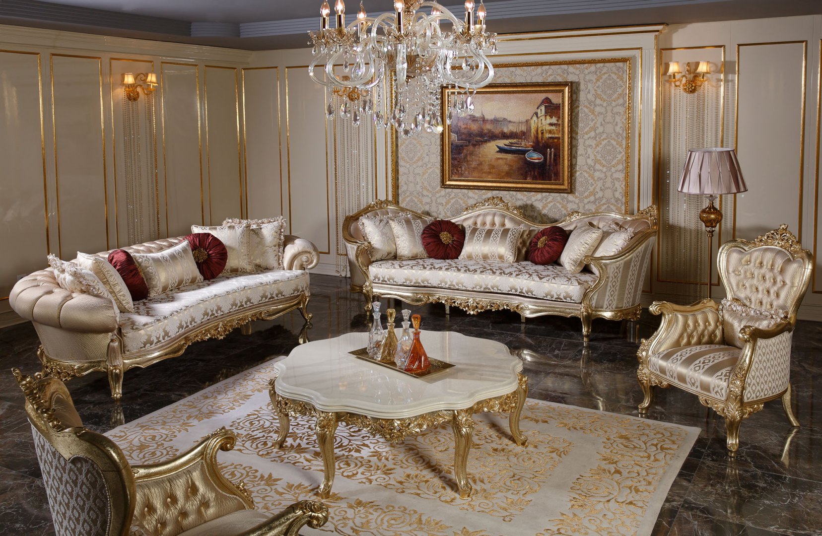 Perla Classic Sofa Set