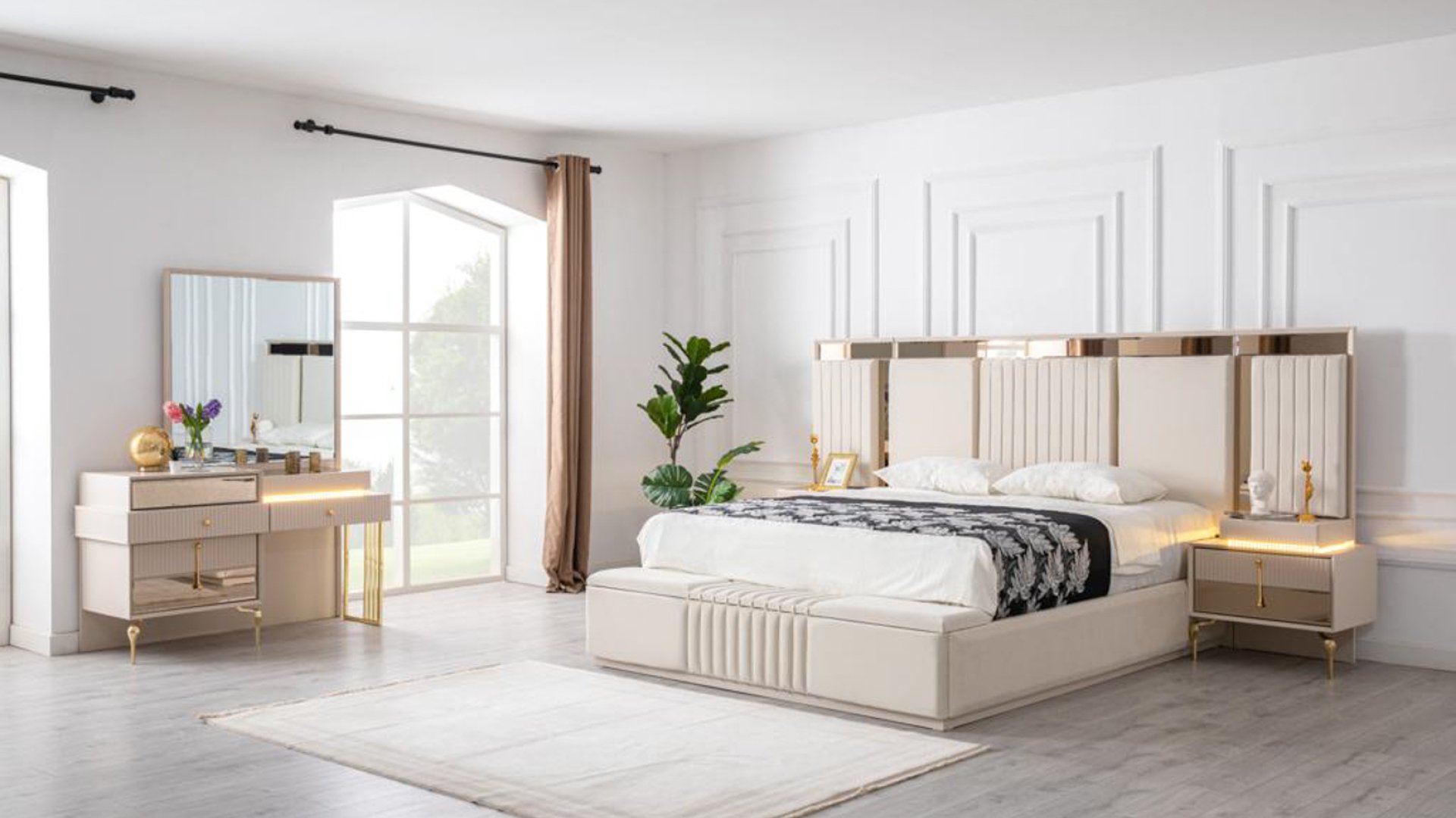 Lexus Mink Beige Bedroom Set 2024