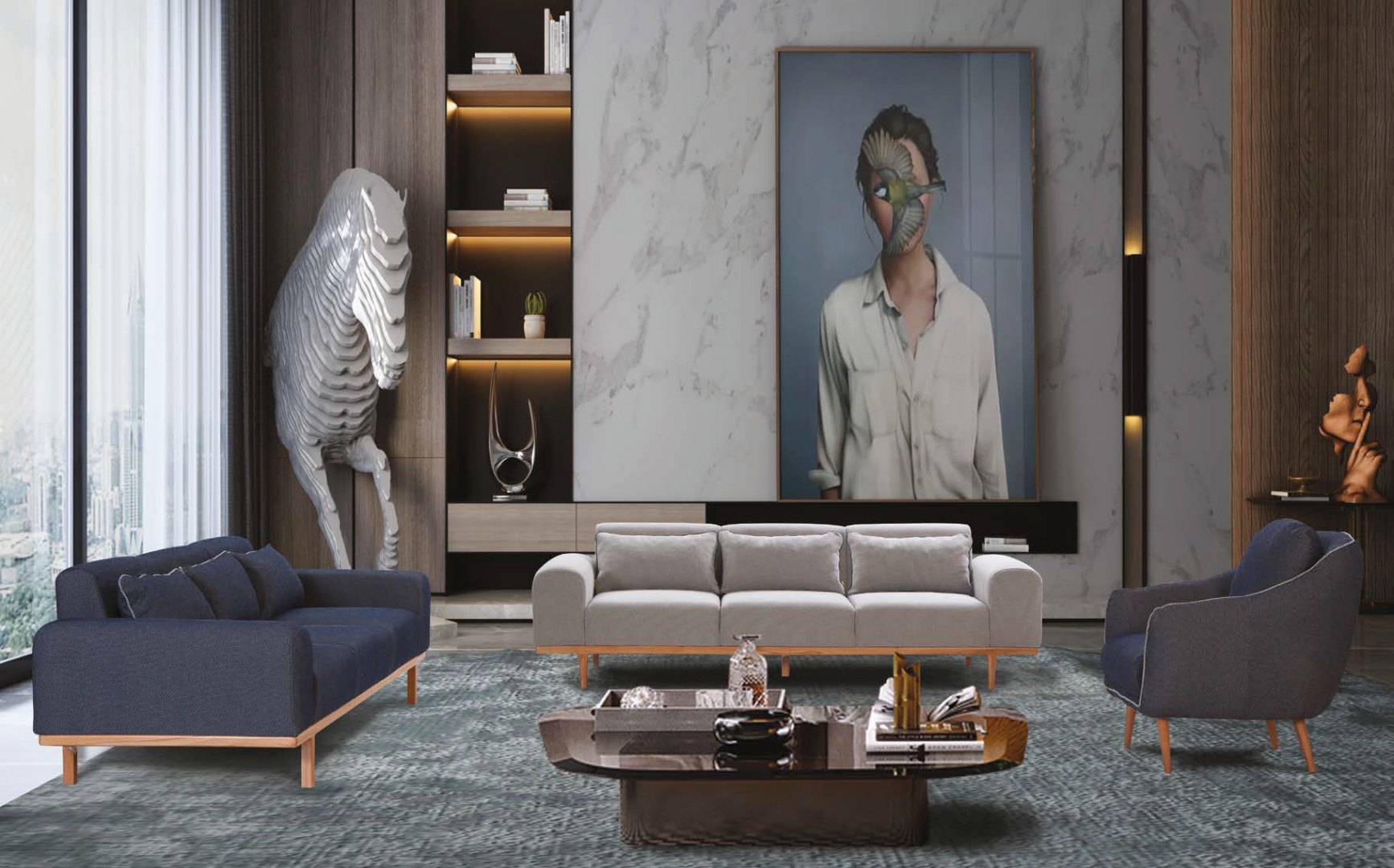 Genova Modern Sofa Set
