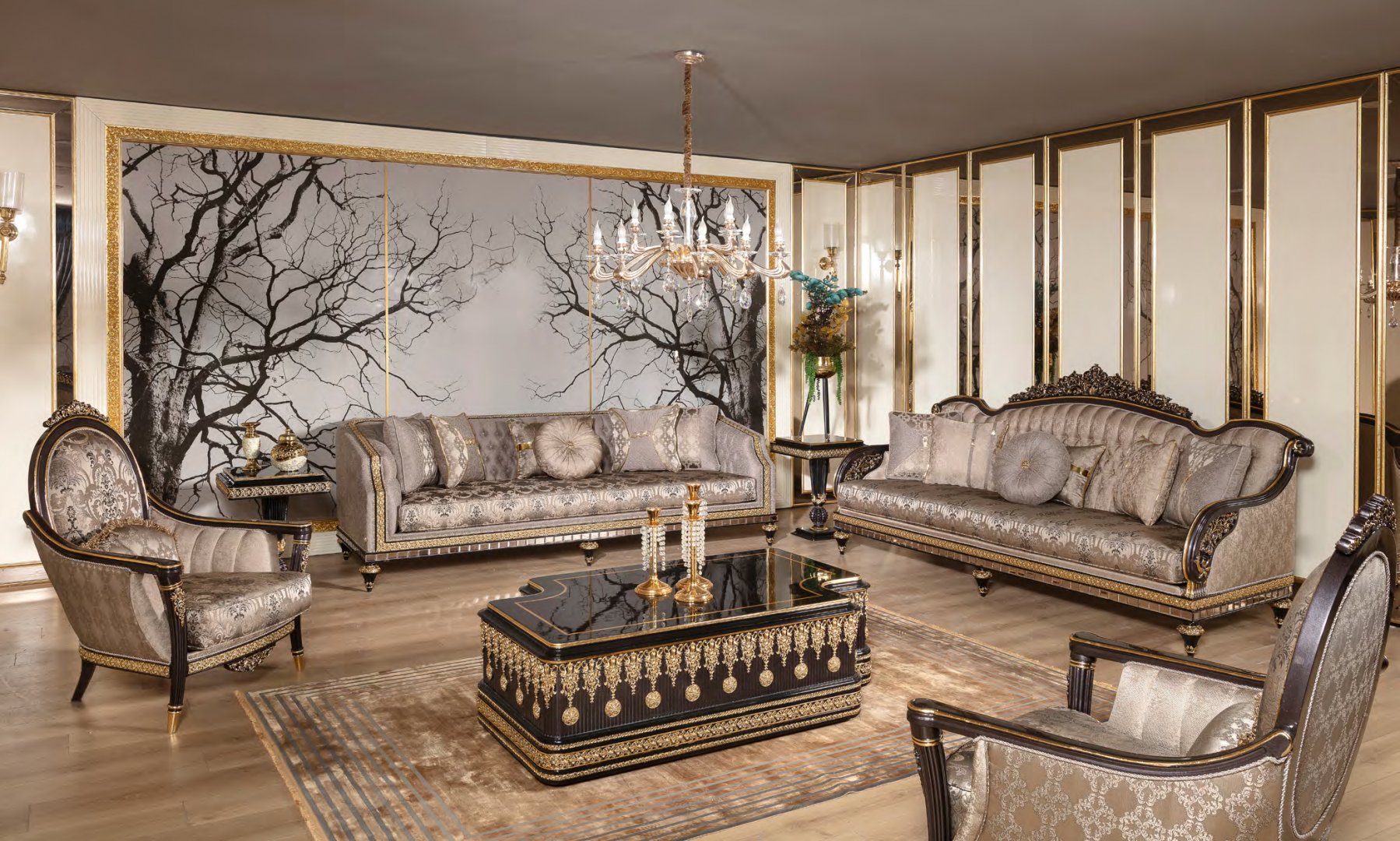 Embroidery classic sofa set